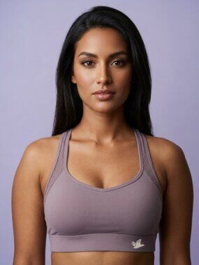 AQUILLA Women’s wireless and Supportive Sports Bra (mauve)